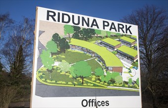 Billboard poster advertising new office development at Riduna Park, Melton, Suffolk, England,