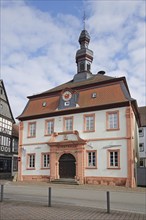 Old town hall built in 1578, old town hall, Renaissance, spire, hipped roof, mansard roof, clock,