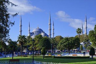 Sultan Ahmet Mosque and park, Istanbul, Turkey, Asia