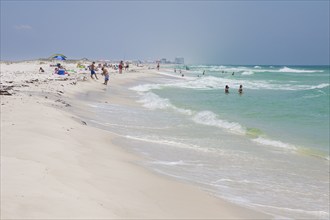 Beautiful turquoise water and white sand Gulf of Mexico beach at Gulf Breeze, Florida, USA, North