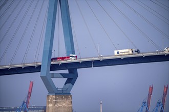 The Köhlbrand Bridge in the port of Hamburg, spans the 325 m wide Köhlbrand, an arm of the