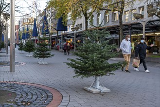 The city centre of Duisburg, shopping street Königstraße, on the day of the opening of the