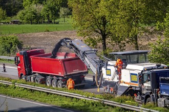 Motorway construction site on the A3 between Hünxe and Emmerich, in both directions, near Rees,