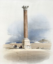 Column of Pompeius, Egypt, c. 1850, Historical, digitally restored reproduction from a 19th century