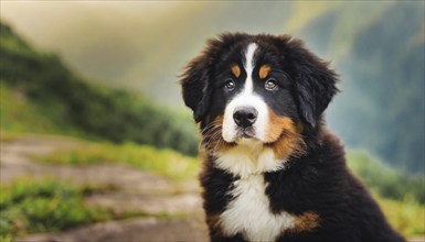 Pets, Dog, Bernese Mountain Dog, Puppy, AI-generated, AI generated