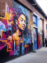 AI generated street art graffiti tour featuring immersive murals and interactive elements in