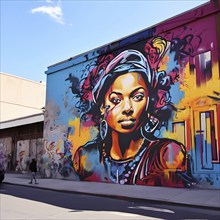 AI generated street art graffiti tour featuring immersive murals and interactive elements in