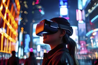 AI generated virtual reality tour highlighting a state of the art futuristic cityscape with