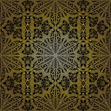 Geometric gold lace seamless pattern. Arabic tile lattice vector background.