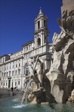 River God of the Ganges at the Fountain of the Four Rivers, Fontana dei Quattro Fiumi, Church of