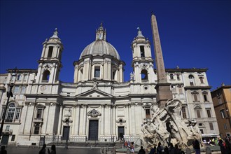 Fountain of the Four Rivers, Fontana dei Quattro Fiumi, Church of Sant'Agnese in Agone, Piazza