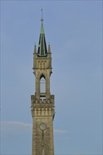 Slim tower of the railway station building, railway station, building, slim, thin, spire, clipping,