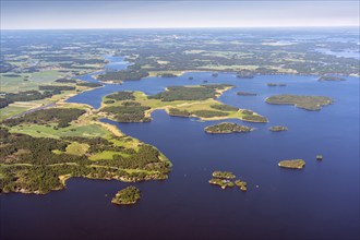 Lake Mälaren north of Eskilstuna, aerial view, Sweden, Europe