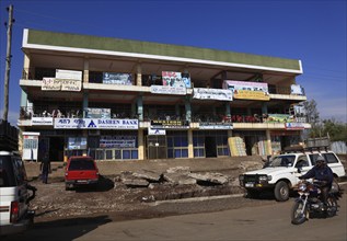 South Ethiopia, shop with advertising at Arba Minch, shopping centre, Ethiopia, Africa