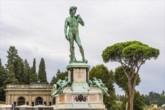 Statue of David in Piazza Michelangelo, travel, tourism, sculpture, history, culture, Florence,