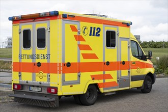 Rescue service vehicle, 112, Norddeich, East Frisia, Lower Saxony, Germany, Europe