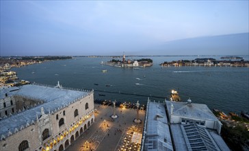 Evening atmosphere, Doge's Palace and St Mark's Square, Isola di San Giorgio Maggiore with San