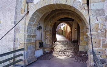 Tor tor to Wartburg Castle. The castle near Eisenach, in the north-western Thuringian Forest, was