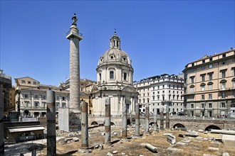 Roman Forum archaeological site, Rome, Lazio, Italy, Europe