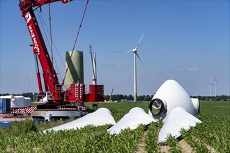 Repowering of a wind farm near Issum, 9 older wind turbines from the manufacturer Enercon (model