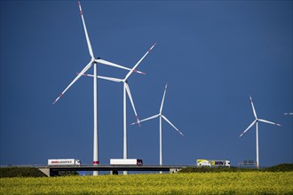 RWE Windpark Jüchen A44n, Garzweiler wind farm, at the Garzweiler opencast lignite mine, on the A44