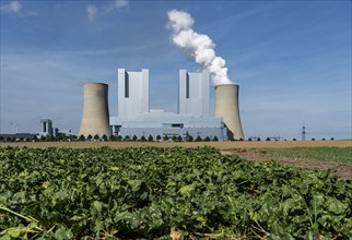 The RWE lignite-fired power plant Neurath, near Grevenbroich, Germany, largest German coal-fired