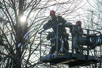 Beginning of the eviction of the Lützerath hamlet, camp of climate activists and squatters, at the