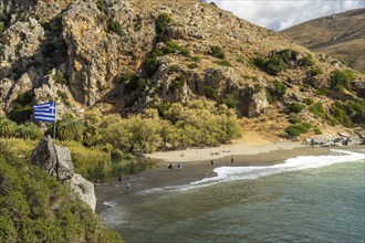 The palm beach of Preveli, Crete, Greece, Europe