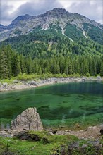 Obernberger See, mountain lake, landscape of the Stubai Alps, weather mood, cloud mood, Obernberg