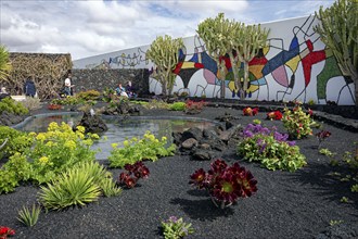 Mural in the garden, Fundación César Manrique, César Manrique Foundation, Tahíche, Lanzarote,