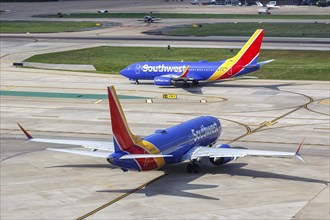 Southwest Airlines aircraft at Dallas Airport, USA, North America