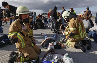 EASA emergency exercise at BER Airport, emergency services rehearsed an emergency in the aviation