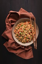 Fried Rice, with vegetables and egg, Chinese cuisine, homemade, no people