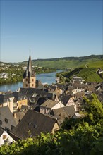 Picturesque village by the river and in the vineyards, Bernkastel-Kues, Moselle,