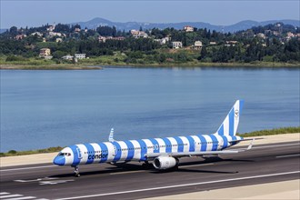 A Condor Boeing 757-300 aircraft with the registration D-ABOI at Corfu Airport, Greece, Europe