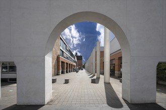 Street of Human Rights, the artwork created by the Israeli artist Dani Karavan in 2013, left and