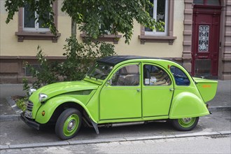 A Citroën 2CV on the side of the road, Baden-Württemberg, Germany, Europe