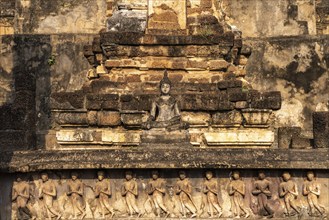 Buddha statue in the central Buddhist temple Wat Mahathat, UNESCO World Heritage Sukhothai