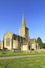 Church of Saint Mary the Virgin with steeple, Bishops Cannings, Wiltshire, England, UK