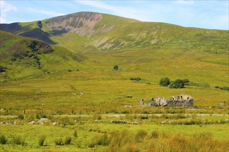 Upland landscape view to Moel Eilio mountain, Mount Snowdon, Gwynedd, Snowdonia, north Wales, UK