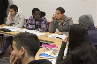 German course for refugees, 25 November 2015, Königs Wusterhausen, Brandenburg, Germany, Europe