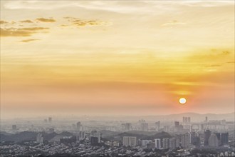 Beautiful sunset over Kuala Lumpur city centre, Malaysia, Asia