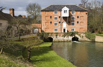 Water mill on River Gipping at Sproughton, Suffolk, England, United Kingdom, Europe