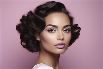 Beuatiiful woman with 30s hair style. KI generiert, generiert AI generated