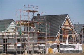 New development area, Am Schwan, in Wesel, where 70 detached and semi-detached houses are being