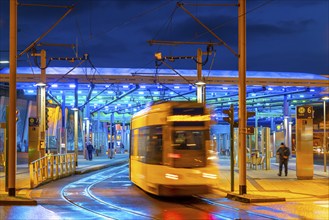 Ruhrbahn trams, at Essen-Steele S-Bahn station, interface between rail transport and tram and bus