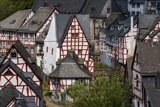 Monreal, idyllic half-timbered village in the Elz valley, in the district of Mayen-Koblenz, in