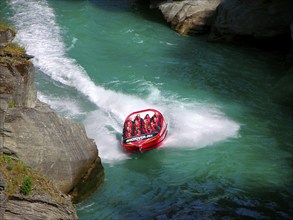 New Zealand, Jetboat with People, New Zealand, Oceania