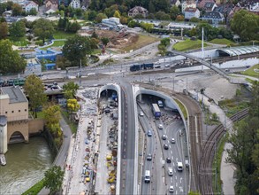 Leuzeknoten, construction site for the reorganisation of the traffic junction, federal highway B10