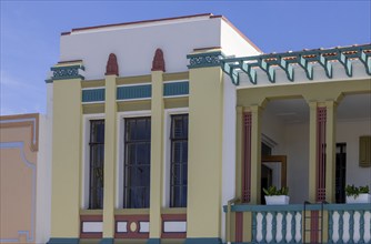 New Zealand, famous Napier Art Deco buildings in historic city centre, Oceania